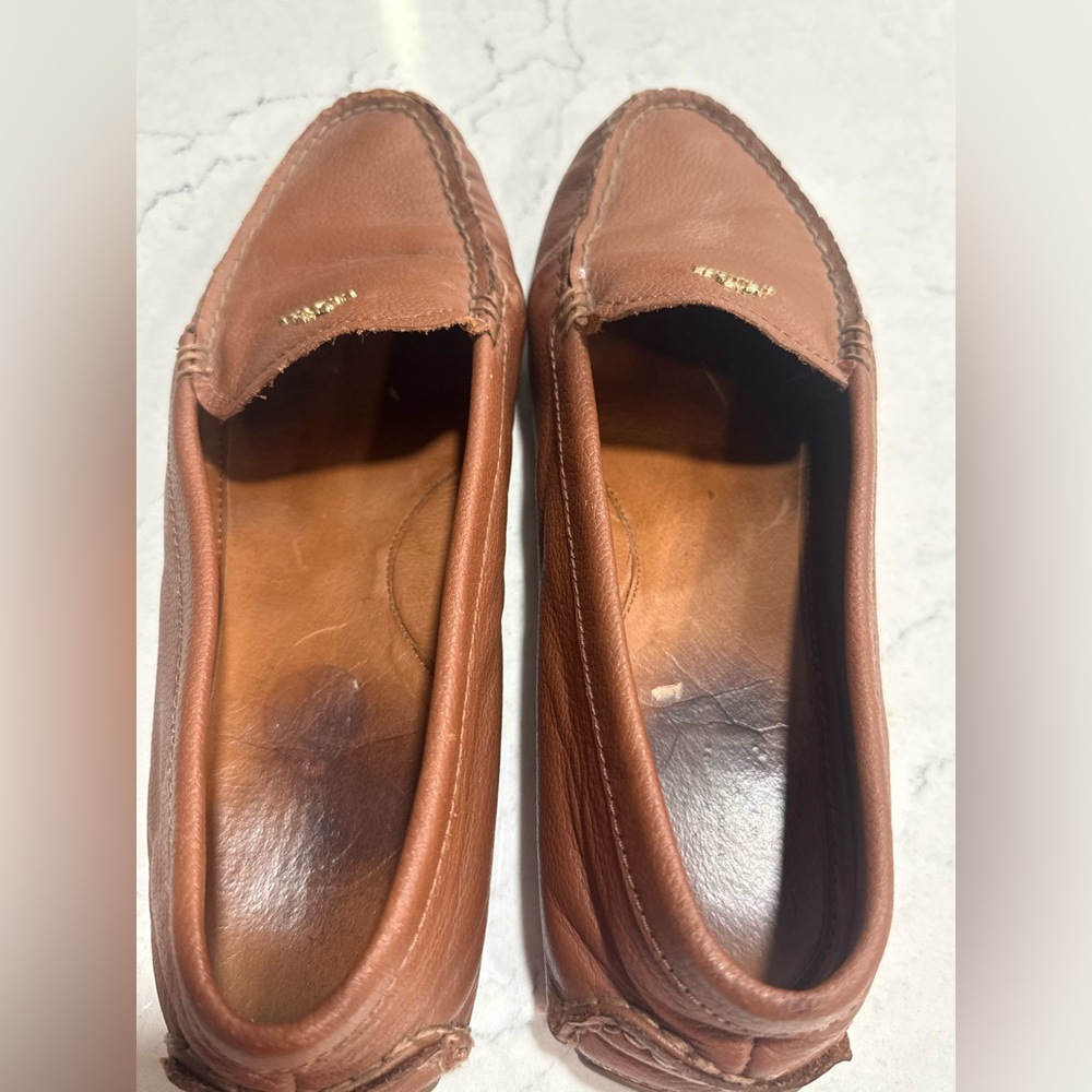 Coach Leather Loafer Flats Gold Logo Women's Size 10B Preppy - Picture 10 of 16